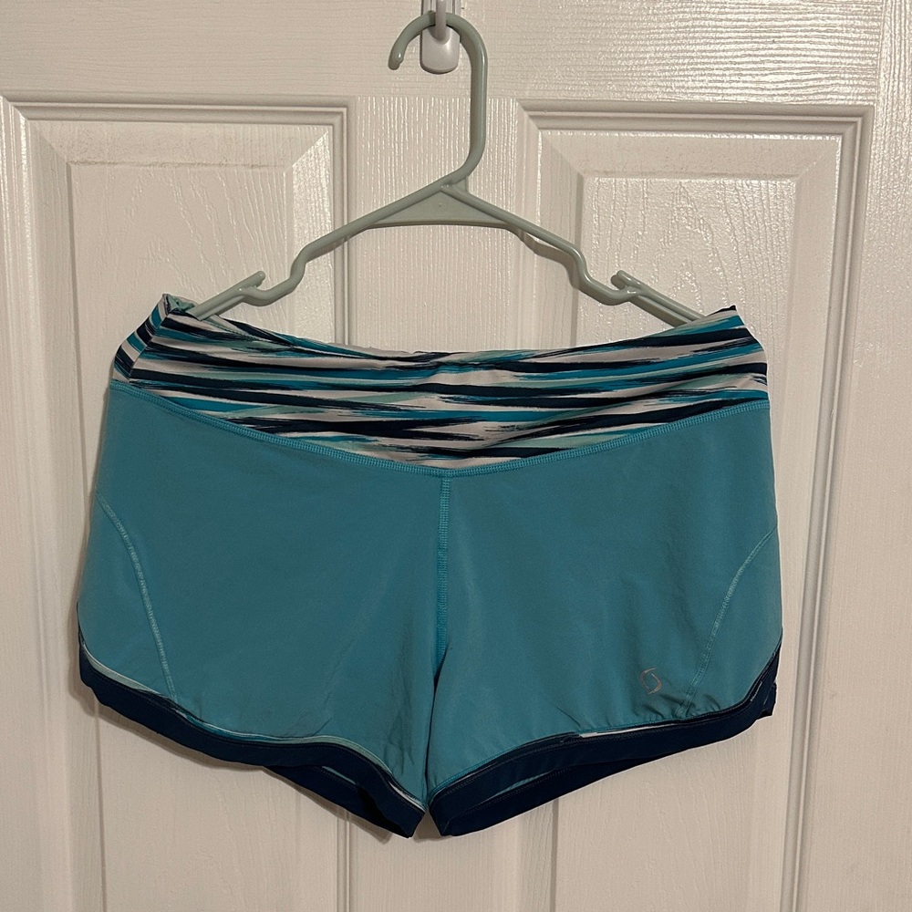 Moving Comfort Teal and Navy Athletic Shorts